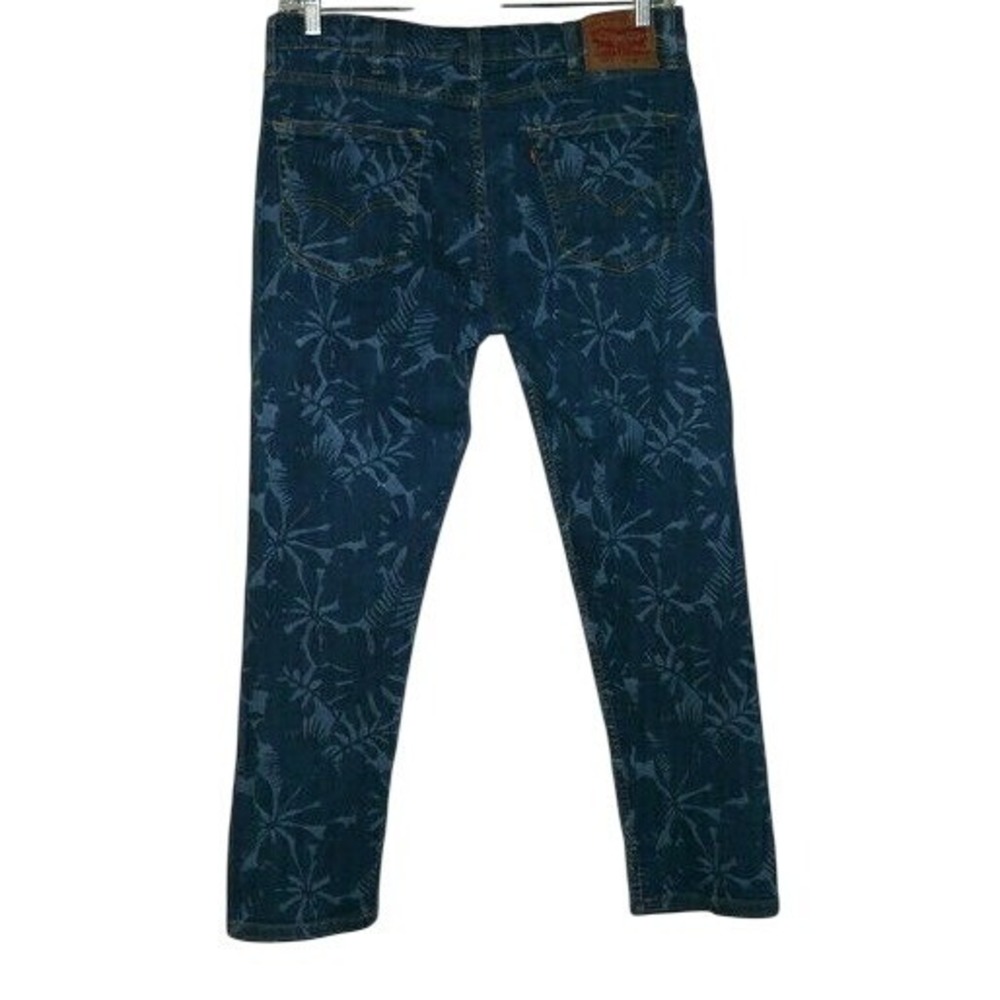 Levi's 511 Slim Jeans Men 38x30(36X29) Blue Tropical Leaf Print Streetwear Denim - Picture 4 of 14